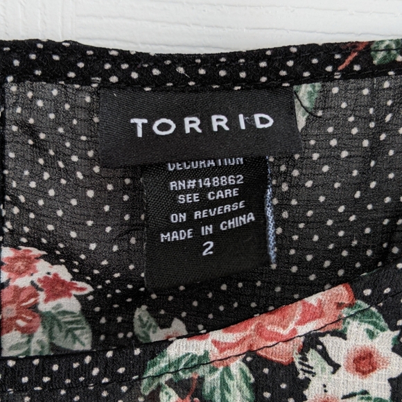 Sheer Torrid Floral Polka Dot Blouse - Picture 2 of 4